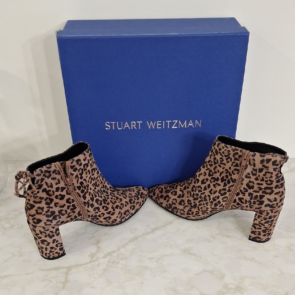 Stuart Weitzman Animal Print Ankle Booties